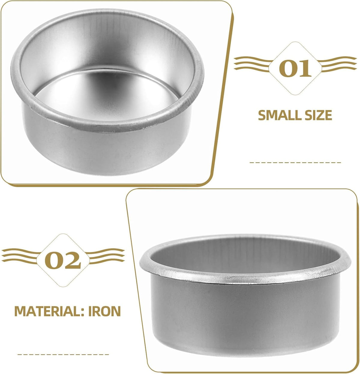 Set 20 suporturi metalice pentru lumânări pastilă, rotunde, model striat, reutilizabile, argintii