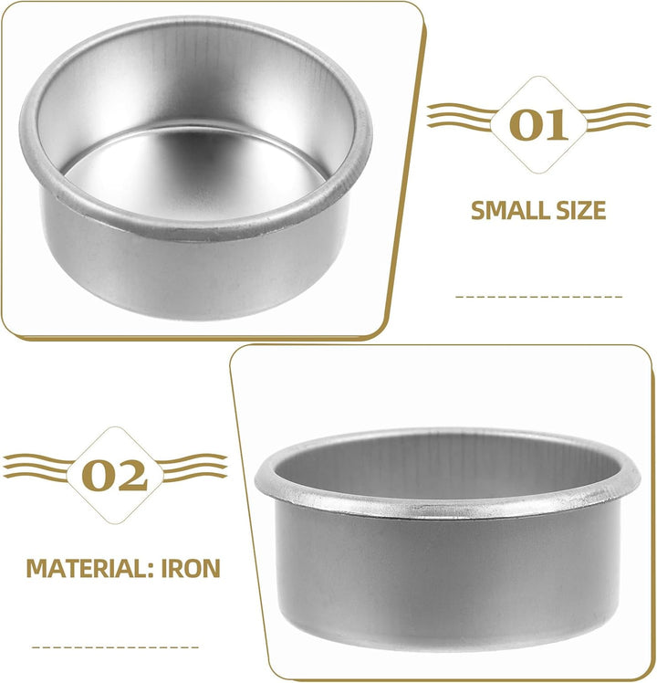 Set 20 suporturi metalice pentru lumânări pastilă, rotunde, model striat, reutilizabile, argintii