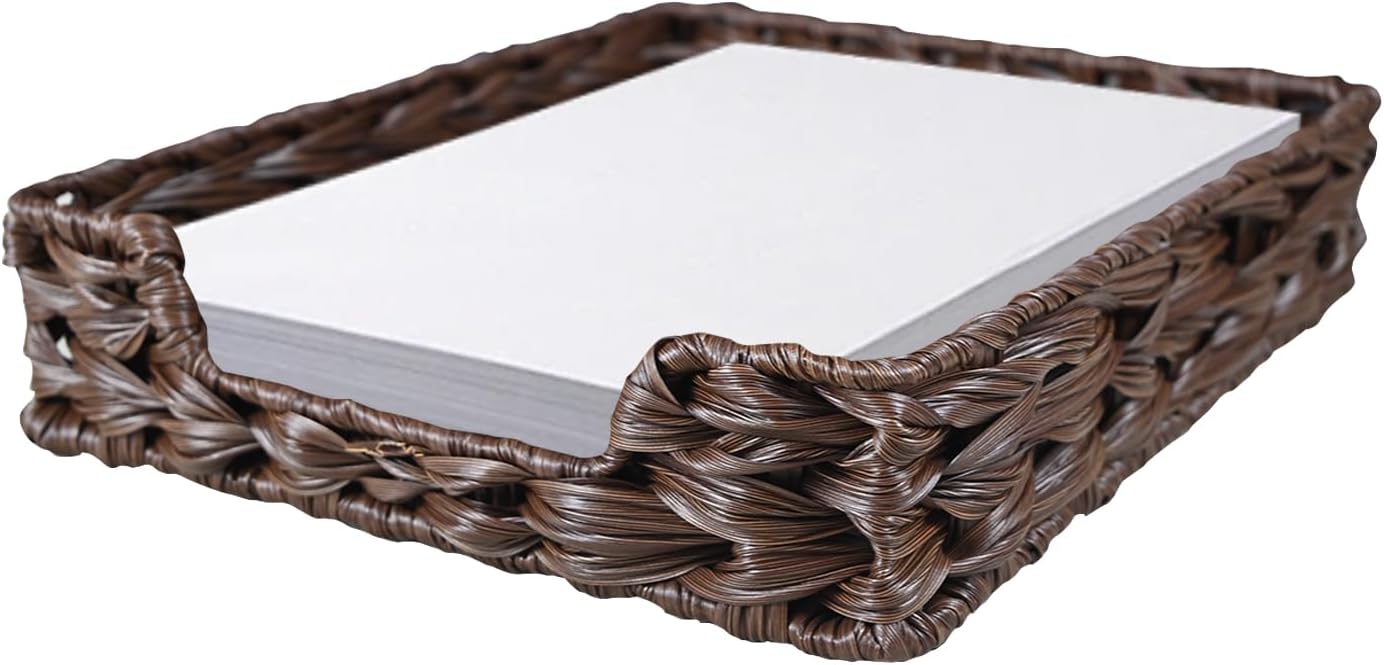 Tava impletita pentru organizare,  33 x 27 x 7 cm, maro
