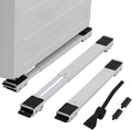 Set 2 suporți cu role pentru mutat mobilier, metal, lungime reglabilă 43,4-69,3 cm, 24 roți, alb