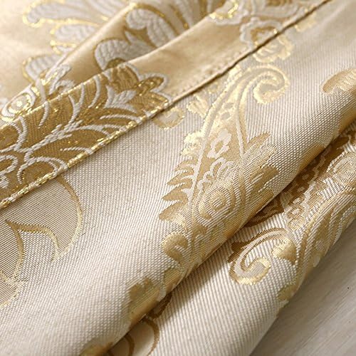 Set 2 draperii jacquard, filtrare lumină 60%, lavabile la mașină, 230 x 140 cm, aurii