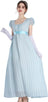 Rochie cosplay de epocă CR ROLECOS, talie înaltă, croială evazată, albastru deschis