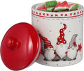 Set 2 borcane ceramice pentru biscuiți, cu capac, 14 x 10,2 x 10,2 cm, model de Crăciun