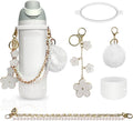Set 5 accesorii pentru sticla de apa, cu charms si maner de transport, compatibil Owala