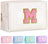 Geanta cosmetice voiaj, piele PU, 21 x 9 x 12 cm, cu litera monograma, roz