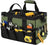Geanta pentru electricieni 40 x 24 x 22 cm, material Oxford, rezistenta la apa, cu bretea si buzunare multiple, verde