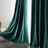 Set 2 draperii catifelate cu inele, 140 x 290 cm, opace, verde închis
