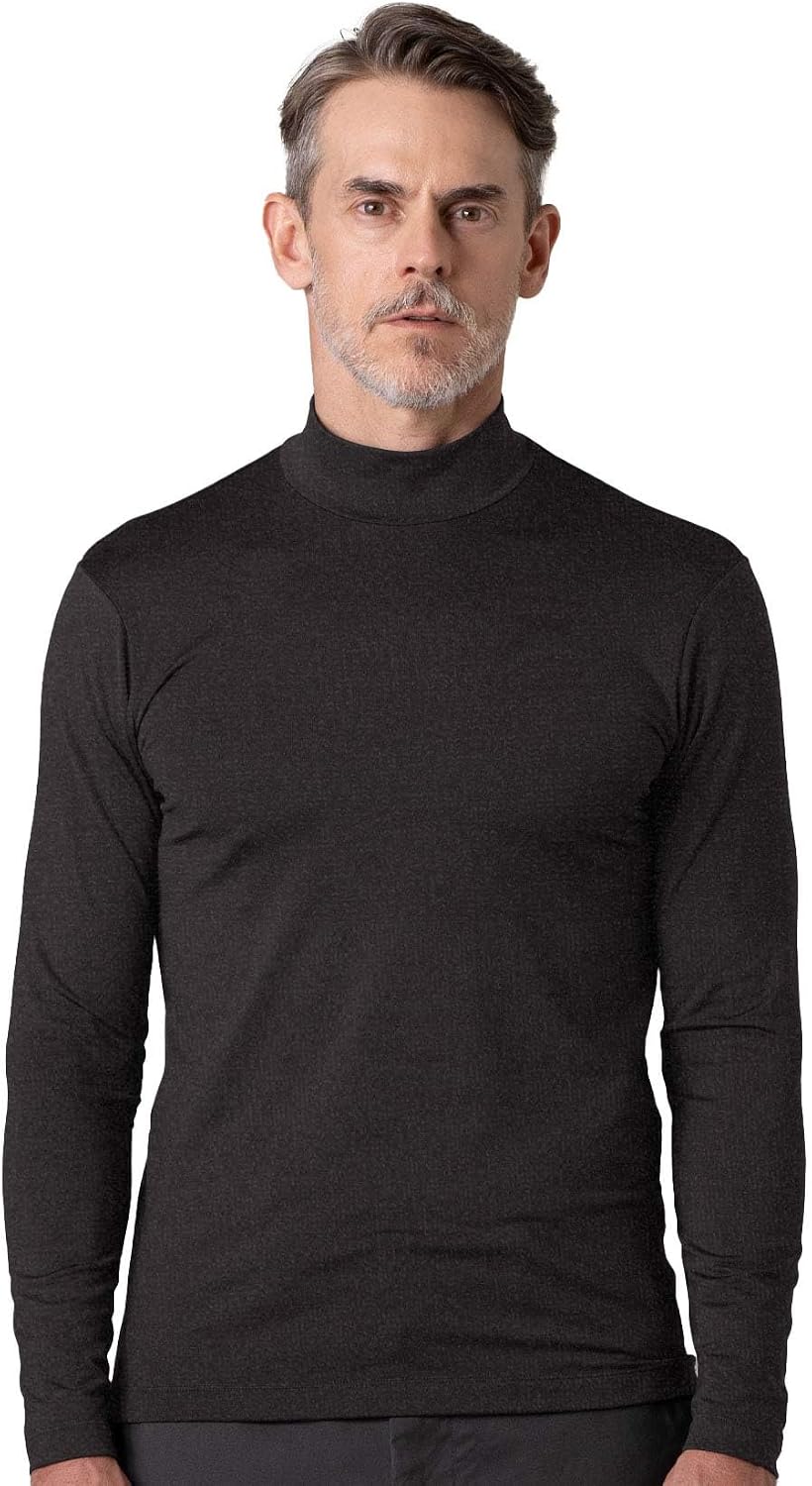 LAPASA Men's Stand-Up Collar Thermal Undershirt, Inner Fleece Thermal Underwear, Long-Sleeved Thermal Shirt, Functional Underwear Top (M102 Warm/M123 Warmer/M132 Extra Warm)