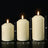 Set 3 lumanari stalp LED fara flacara, ceara de parafina, telecomanda, 7,6 cm diametru, ivoriu