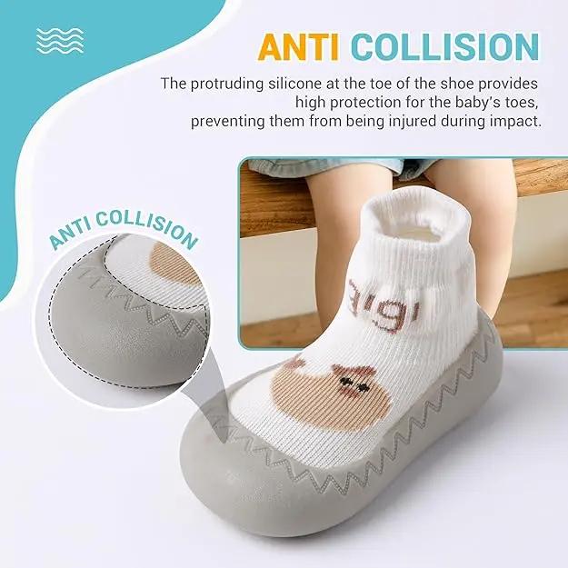 Pantofi tip șosetă pentru bebeluși, talpă moale din cauciuc, antiderapanți și respirabili, slip-on, unisex, 12-18 luni
