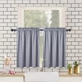 Set 2 perdele scurte, model în relief, 76 x 91 cm, rezistente la apă, gri
