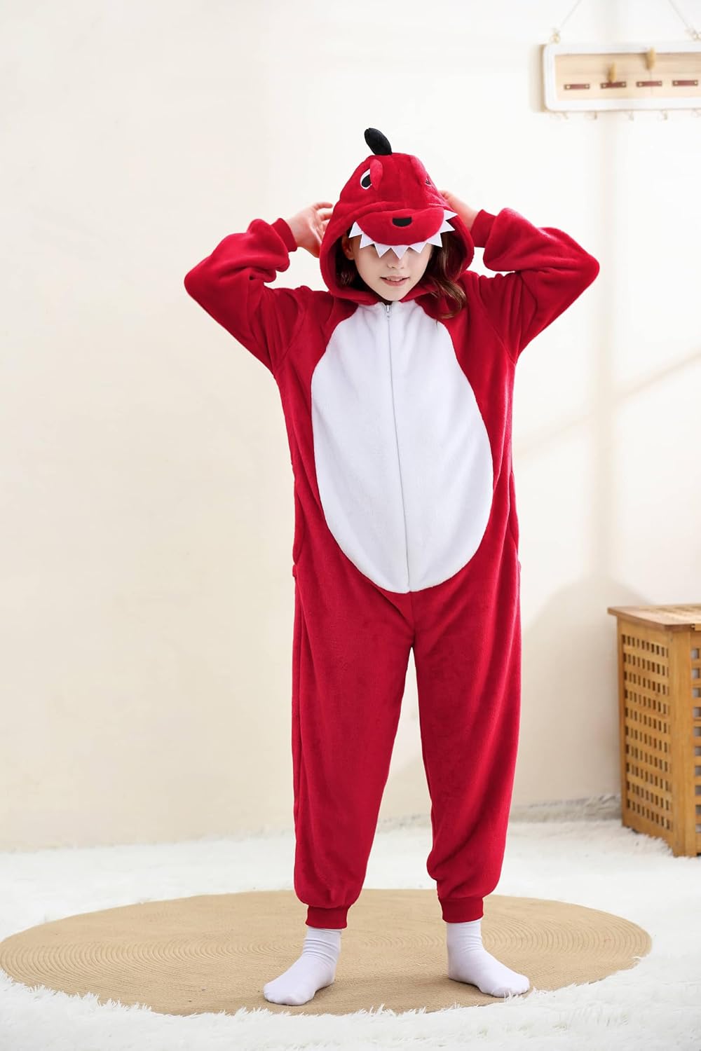 Kids Pyjamas - Soft Dinosaur Hooded Costume for Boys and Girls (2-12 Years) | Perfect for Carnival, Sleep Parties and Carnival