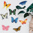 Set 128 stickere de perete cu fluturi, model acuarela, PVC, repozitionabile, multicolor