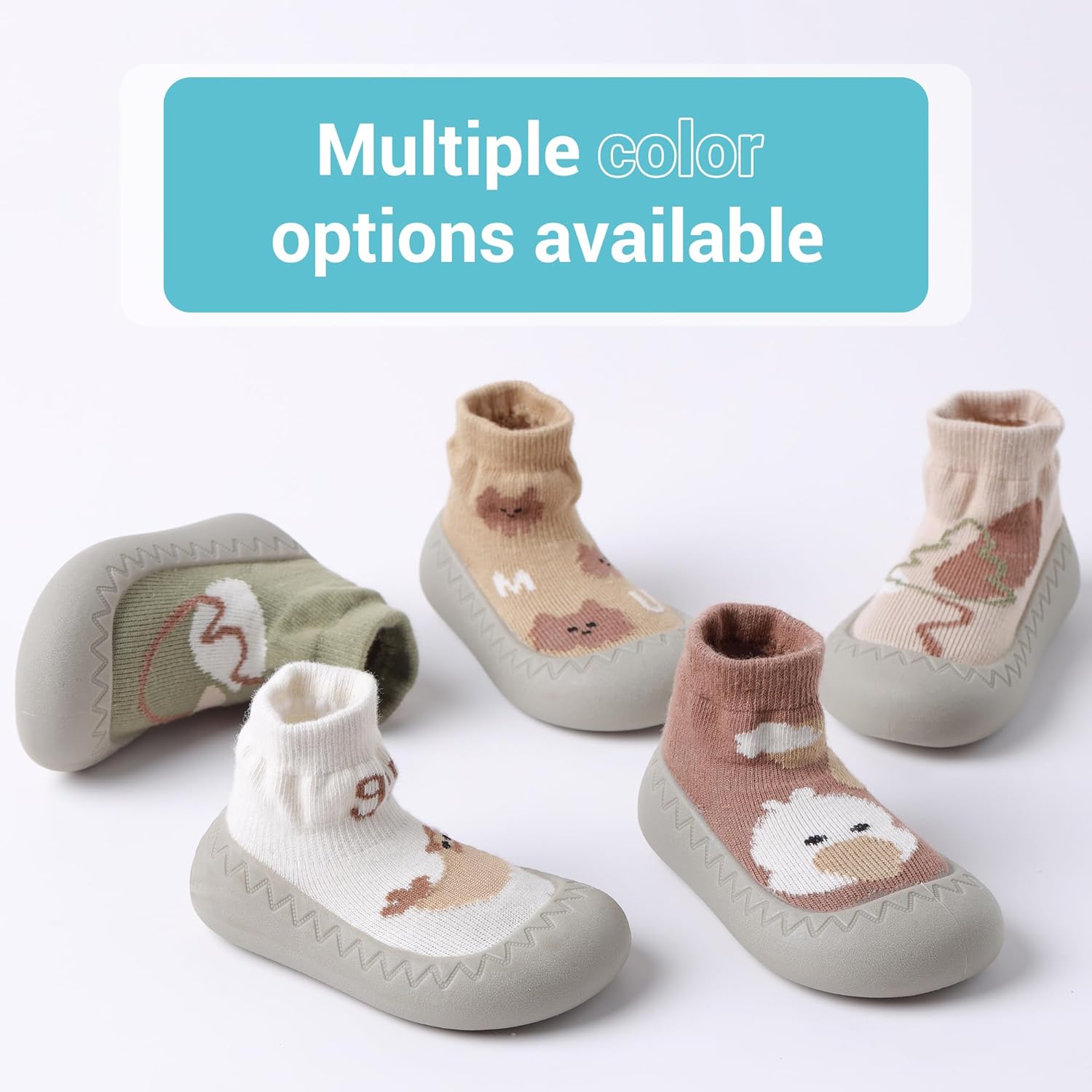 Pantofi tip șosetă pentru bebeluși, talpă moale din cauciuc, antiderapanți și respirabili, slip-on, unisex