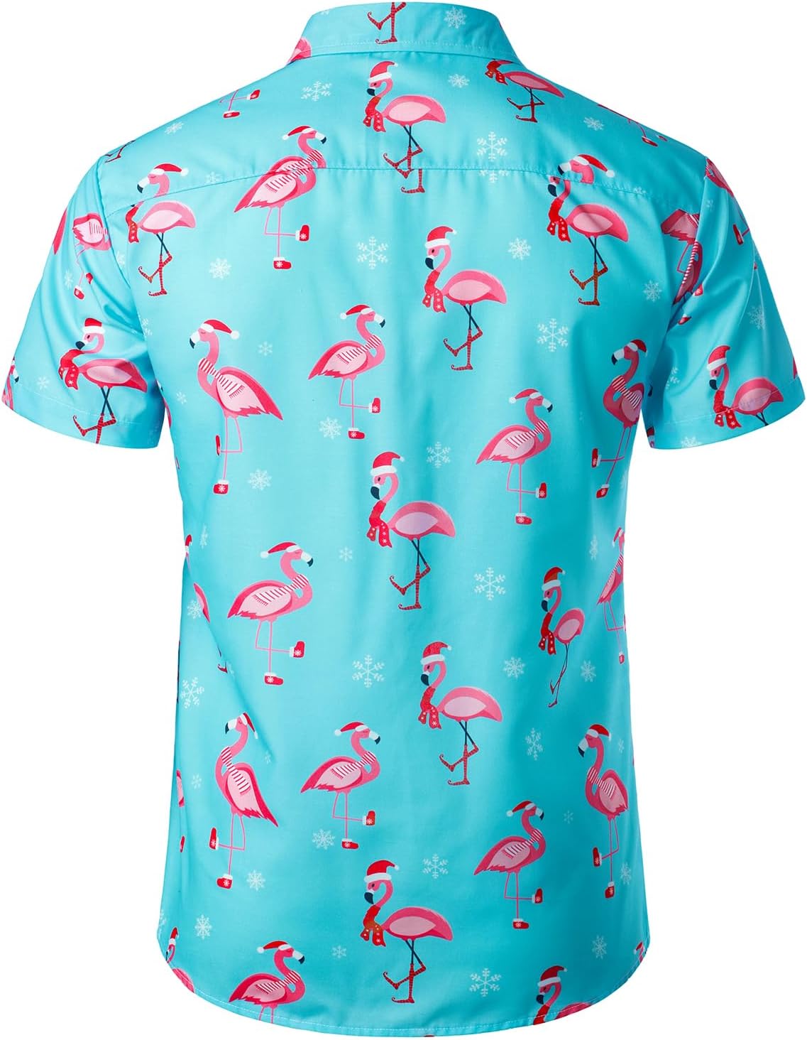 JOGAL Men's Christmas Shirt Funky Short Sleeve Christmas Hawaiian Shirt Button Down Santa Print Casual Shirt