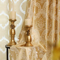 Set 2 draperii jacquard, filtrare lumină 60%, lavabile la mașină, 230 x 140 cm, aurii
