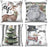 Set 4 huse perna 45 x 45 cm, patrate, fermoar invizibil, model Craciun verde si gri