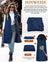 Tuopuda Women's Long Vest with Hood Autumn Winter Quilted Vest Warm Long Vest Transition Vest with Zippers Hooded Vest Down Vest Winter Jacket Vest Sleeveless Jacket