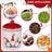 Set 2 borcane ceramice pentru biscuiți, cu capac, 14 x 10,2 x 10,2 cm, model de Crăciun