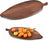 Tava servire decorativa din lemn de acacia 38 x 15 x 1,5 cm, model frunza