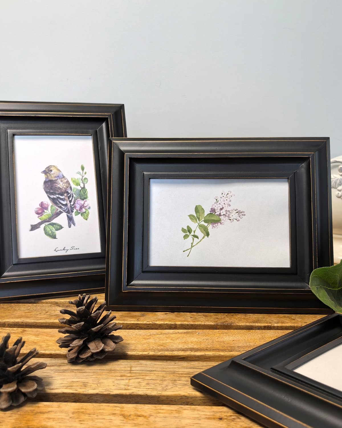 Vintage Picture Frame Made of Natural Solid Wood with Glass Picture Frame 10 x 15 cm