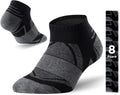 Set 8 sosete sport barbati din bumbac, scurte, talpa captusita si antiderapante, negru cu gri, 47-50