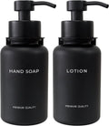 Set 2 dozatoare sapun lichid si lotiune din sticla, montaj perete autoadeziv, pompa din inox, 400 ml