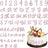 Set 64 litere pentru decor tort, acril, 6 x 5 cm, Happy Birthday, roz auriu