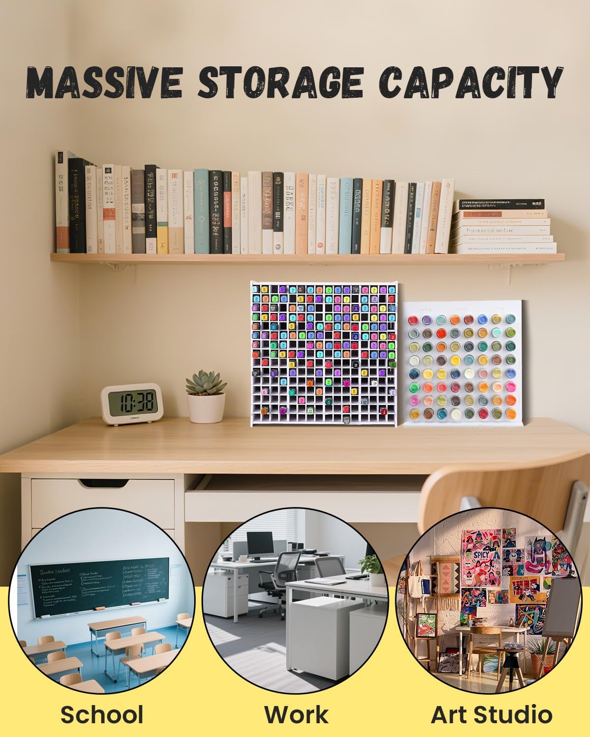 Set 2 organizatoare markere pentru birou, 240 si 63 compartimente, separatoare detasabile