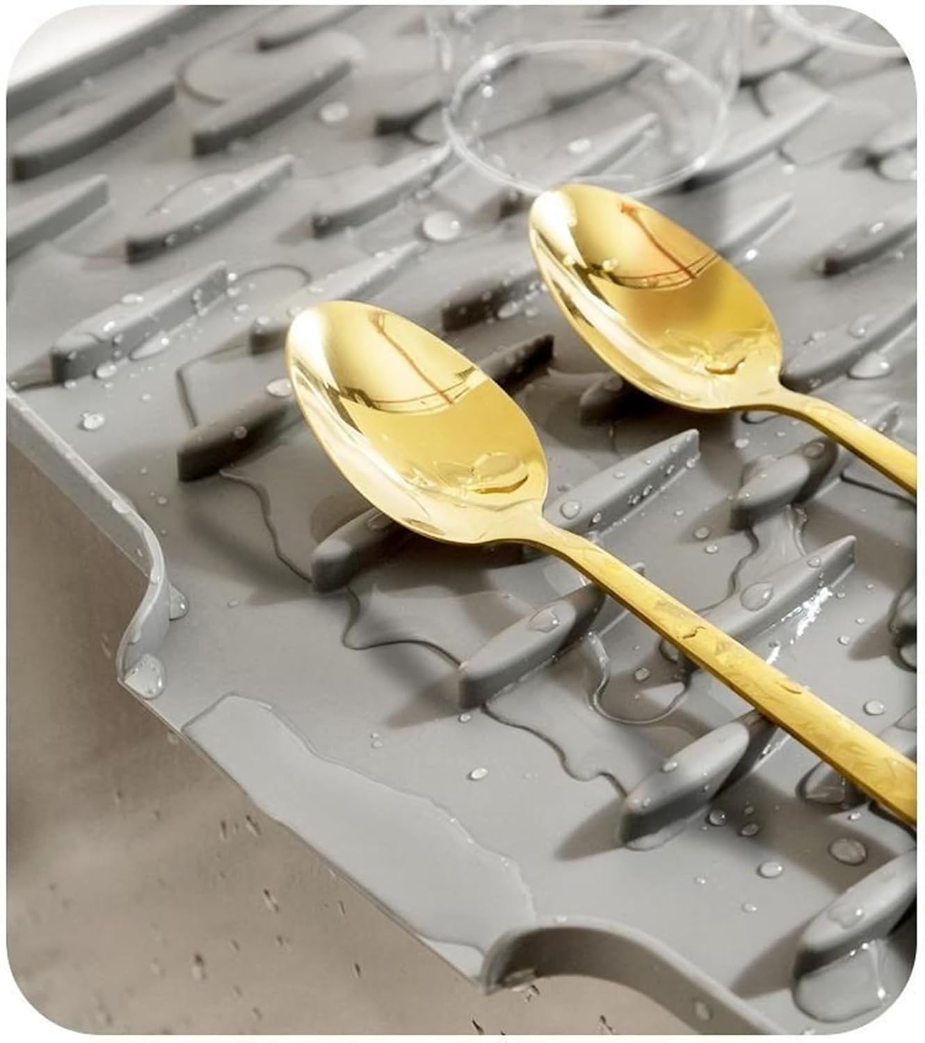 Suport silicon termorezistent pentru vase, 40 x 32,5 cm, baza antiderapanta, design inclinat