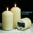 Set 3 lumanari stalp LED fara flacara, ceara de parafina, telecomanda, 7,6 cm diametru, ivoriu