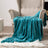 Pătură din fleece cu ciucuri, 170 x 210 cm, verde marin