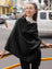 DiaryLook Cashmere Feeling Knitted Poncho Women's Elegant Long Cape Women's Poncho for Women Soft Buttons Lightweight Wrap Scarf Cardigan for Spring Summer Winter Gift for Women