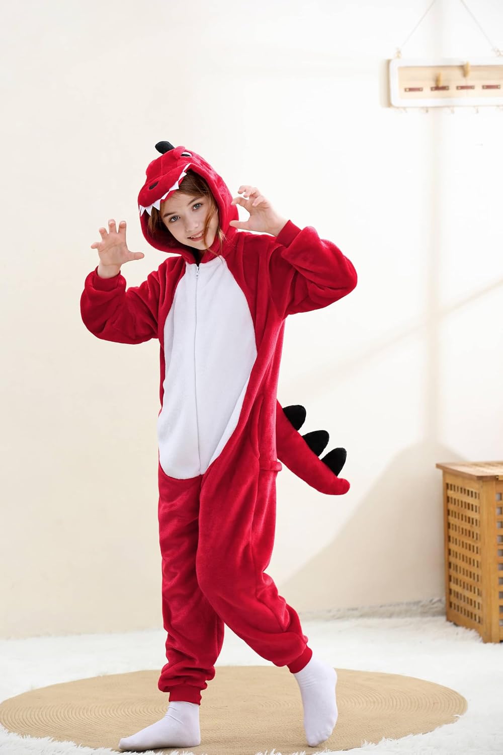 Kids Pyjamas - Soft Dinosaur Hooded Costume for Boys and Girls (2-12 Years) | Perfect for Carnival, Sleep Parties and Carnival