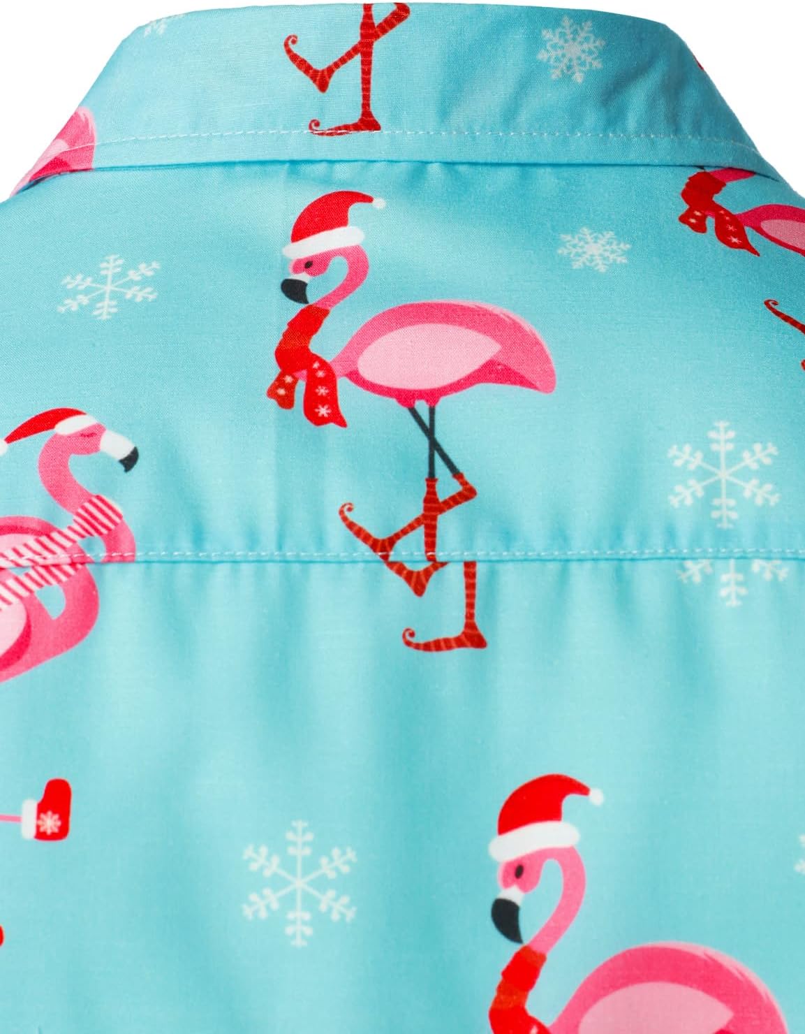 JOGAL Men's Christmas Shirt Funky Short Sleeve Christmas Hawaiian Shirt Button Down Santa Print Casual Shirt