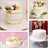 Set 64 litere pentru decor tort, acril, 6 x 5 cm, Happy Birthday, roz auriu