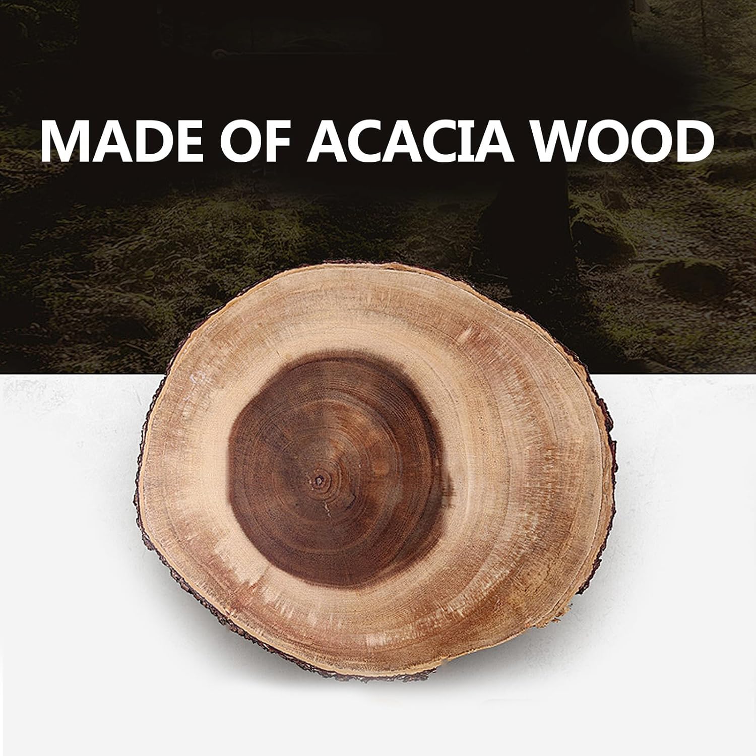 Tava servire decorativa din lemn de acacia 38 x 15 x 1,5 cm, model frunza