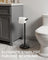 Suport stativ hartie igienica 56 cm, inox, baza grea, depozitare 4 role, negru