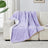 Patura sherpa reversibila cu textura tip fagure, fleece, 220 x 240 cm, mov