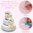 Set 64 litere pentru decor tort, acril, 6 x 5 cm, Happy Birthday, roz auriu