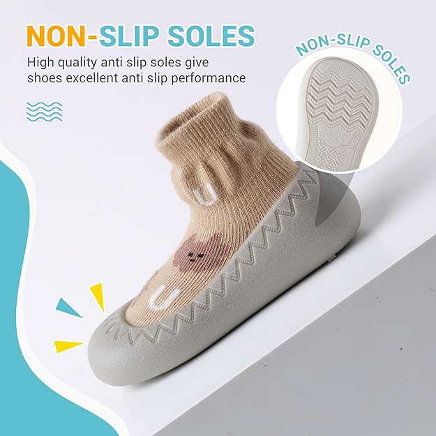 Pantofi tip șosetă pentru bebeluși, talpă moale din cauciuc, antiderapanți și respirabili, slip-on, unisex, 24-30 luni