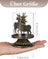 Set 4 suporturi pentru lumânări pastilă, metal și sticlă, model ren, 12 x 8 cm, negru