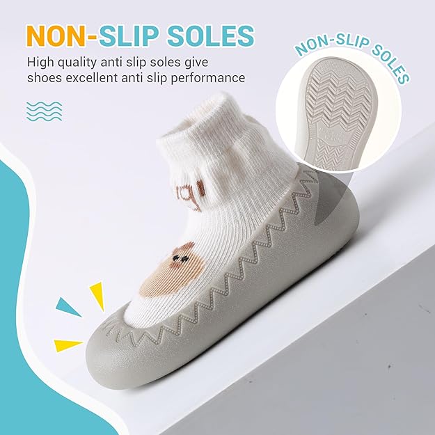 Pantofi tip șosetă pentru bebeluși, talpă moale din cauciuc, antiderapanți și respirabili, slip-on, unisex, 12-18 luni
