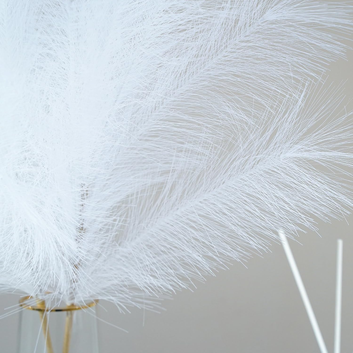 Set 6 fire de iarbă de pampas artificială, 45 cm, maleabile, alb