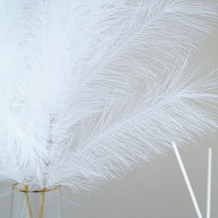 Set 6 fire de iarbă de pampas artificială, 45 cm, maleabile, alb