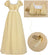 Rochie cosplay de epocă CR ROLECOS, talie înaltă, croială evazată, șampanie, XL