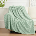 Enyhom Cuddly Fleece Blanket 228 x 228 cm, Double-Sided Soft Fluffy Sofa Blanket, Warm Plush Jacquard Blanket for Couch, Room, Decoration, Living Cuddly Blankets, Green