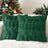 Set 2 fețe de pernă decorative, 45 x 45 cm, pluș cu broderie 3D, fermoar ascuns, model Crăciun