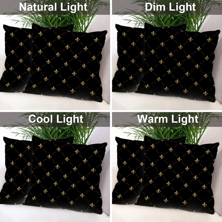 Set 2 fețe de pernă decorative, 55 x 55 cm, fermoar ascuns, negru