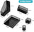 Desk Organiser Set Made of Metal - Document Tray A4 Paper Letter Tray Pen Holder Letter Holder and Sticky Note Holder, Black